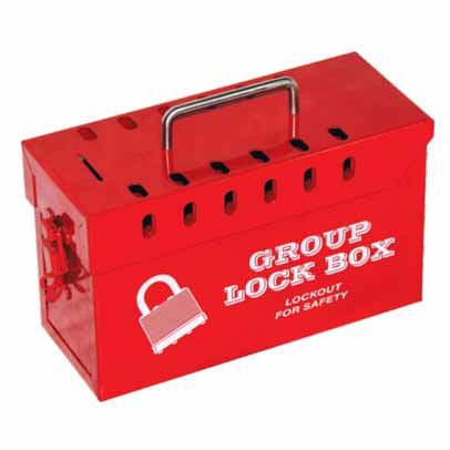 GROUP LOCK BOX- RED 17 - HOLDS 17 PADLOCKS