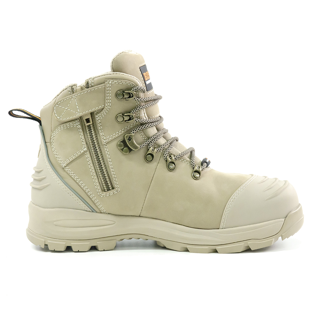 TOR ZIP SIDE LACE UP SAFETY BOOT -WHEAT SIZE 4