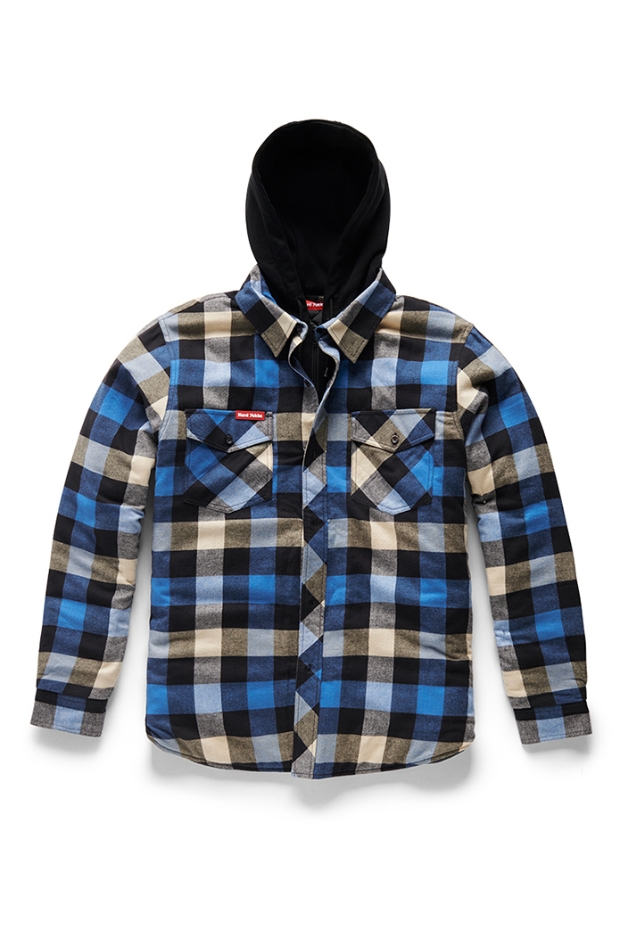 QUILTED FLANNEL JACKET BLUE 2XL -375GSM 65% POLY 35% COTTON