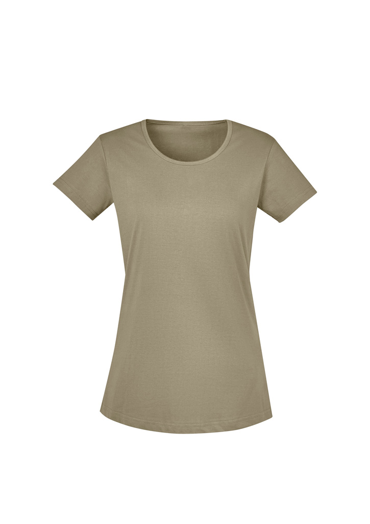 STREETWORX WOMENS TEE LIGHT KHAKI 2X -100% Super Compact Cotton 160gsm