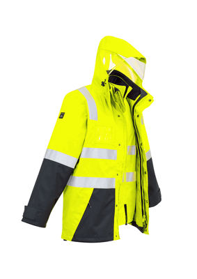 JACKET HI VIS 4 IN 1 YN 2XL - 10,000MM WATERPROOF RATING