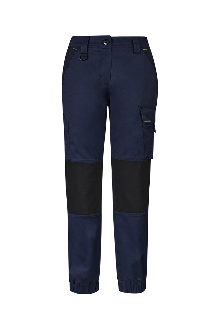 WOMENS TOUGH PANT NAVY 10 65% POLY, 33% COTTON, 2% SPANDEX 265