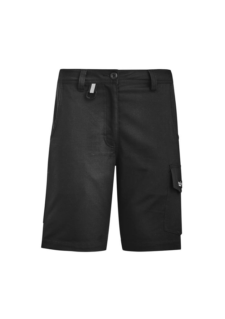 WOMENS RUGGED SHORTS BLACK 10 100% COTTON RIPSTOP 240 GSM