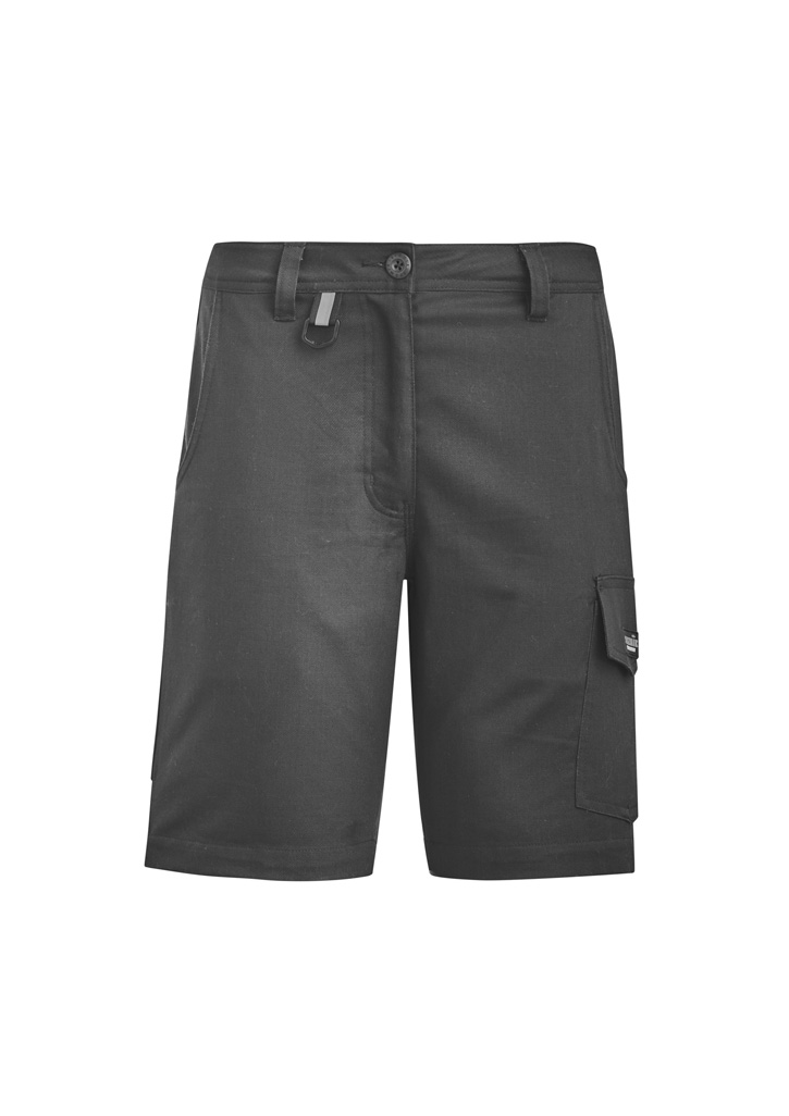 WOMENS RUGGED SHORTS CHARCOAL 10 100% COTTON RIPSTOP 240 GSM