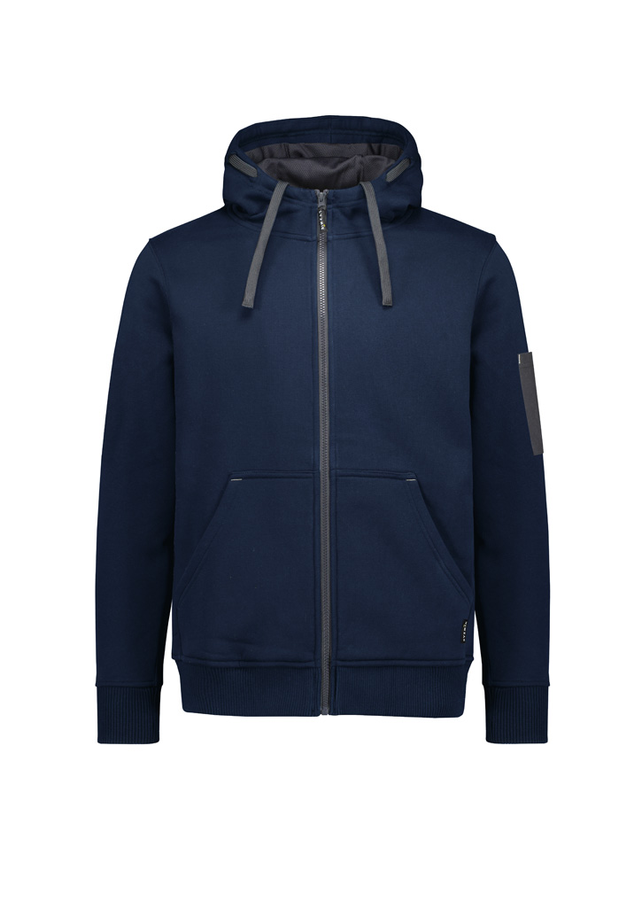 HOODIE UNISEX NAVY/CHARCOAL 2XL ZIP FRONT, 320GSM