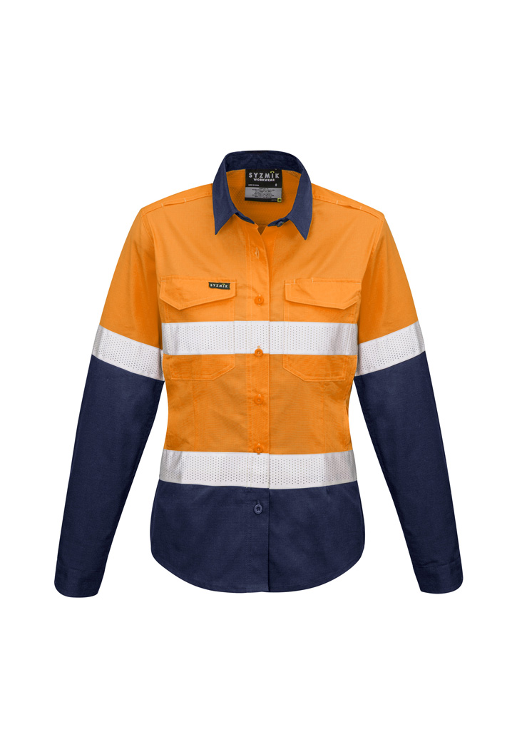 SHIRT LADIES RIPSTOP HI VIS R/T O/N  - BREATHABLE REFLECTIVE TAPE